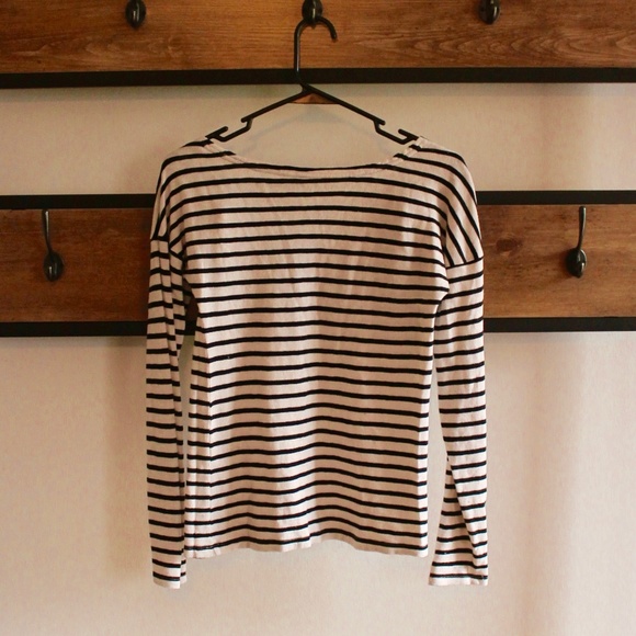 LOFT Striped Boatneck Long Sleeve Tee XS - Picture 2 of 3